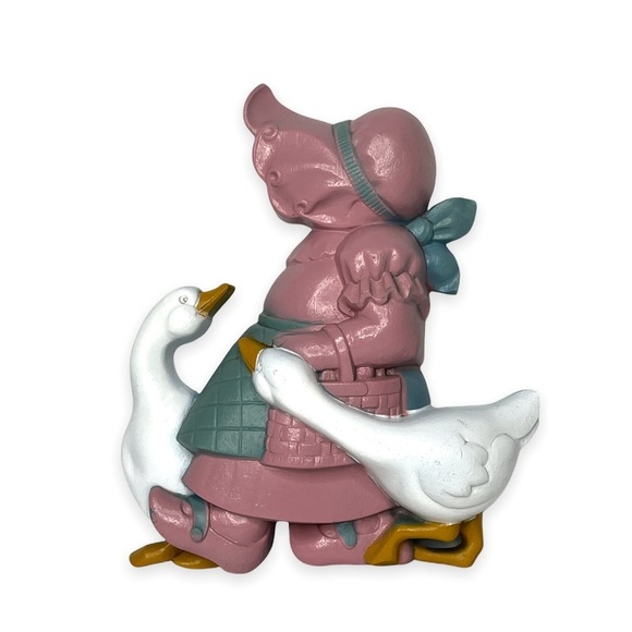 Burwood Vintage‎ 1988 Boy & Girl with Geese Wall Plaque Set Home Decor Patio - Picture 2 of 11